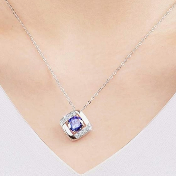 NEW Sapphire and Diamond Pendant Necklace - Picture 8 of 8